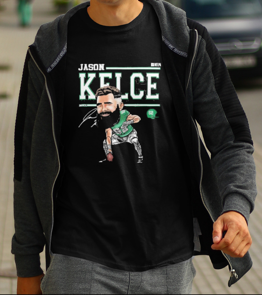 Jason Kelce Philadelphia NFLPA Cartoon 62 T-Shirt