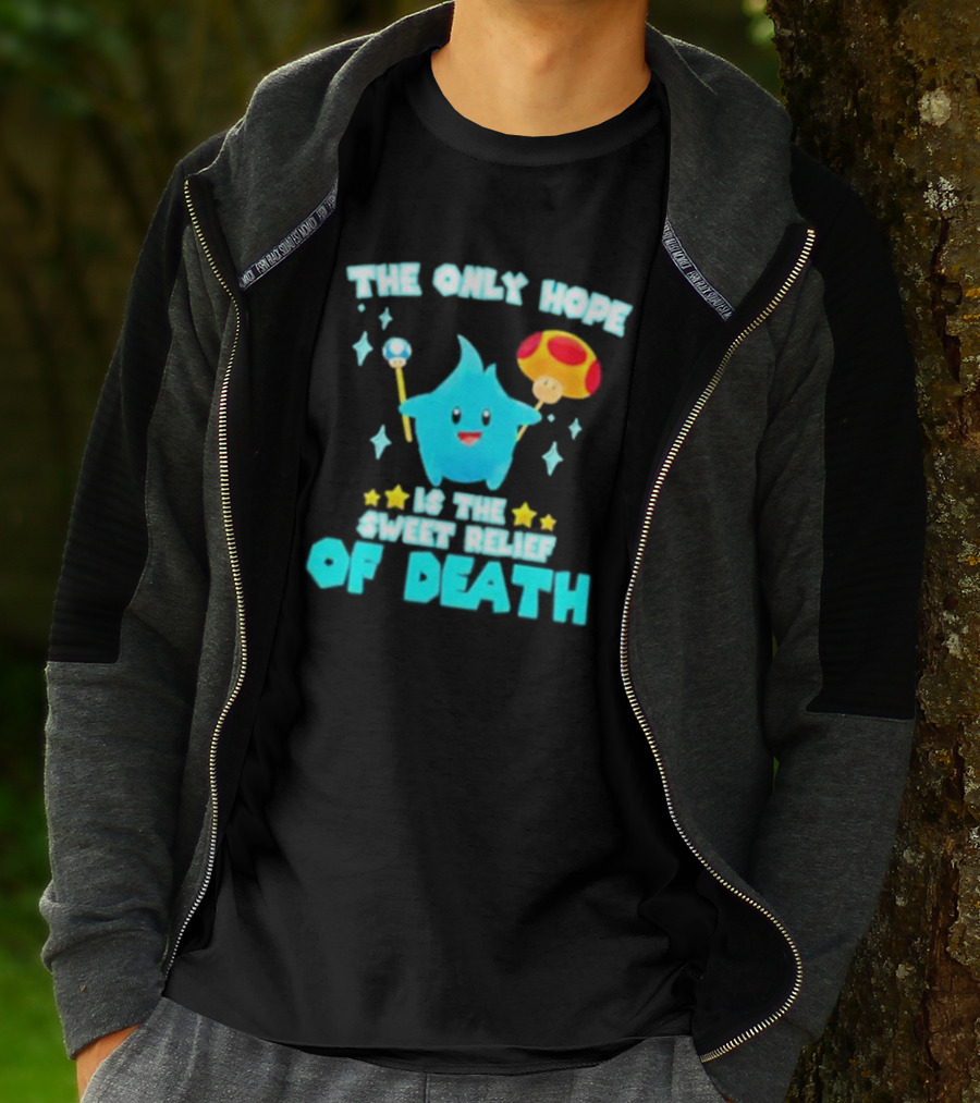 Lumalee Blue The Only Hope Is The Sweet Relief Of Death Starry Wand Mushroom T-Shirt