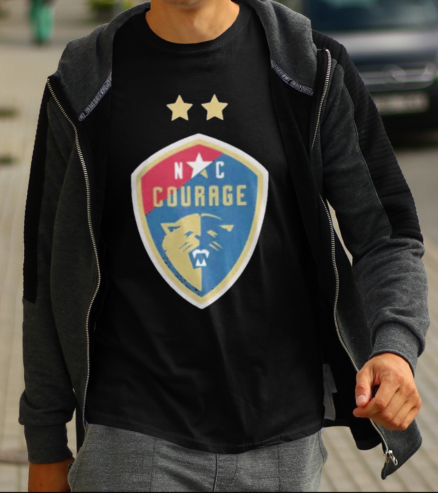 NC Courage Logo Two Stars T-Shirt