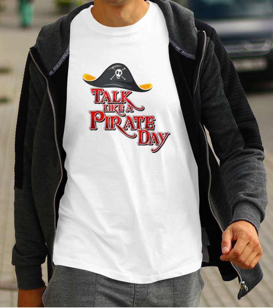 Talk Like A Pirate Day Skull Hat Costume International Pirate Day T-Shirt