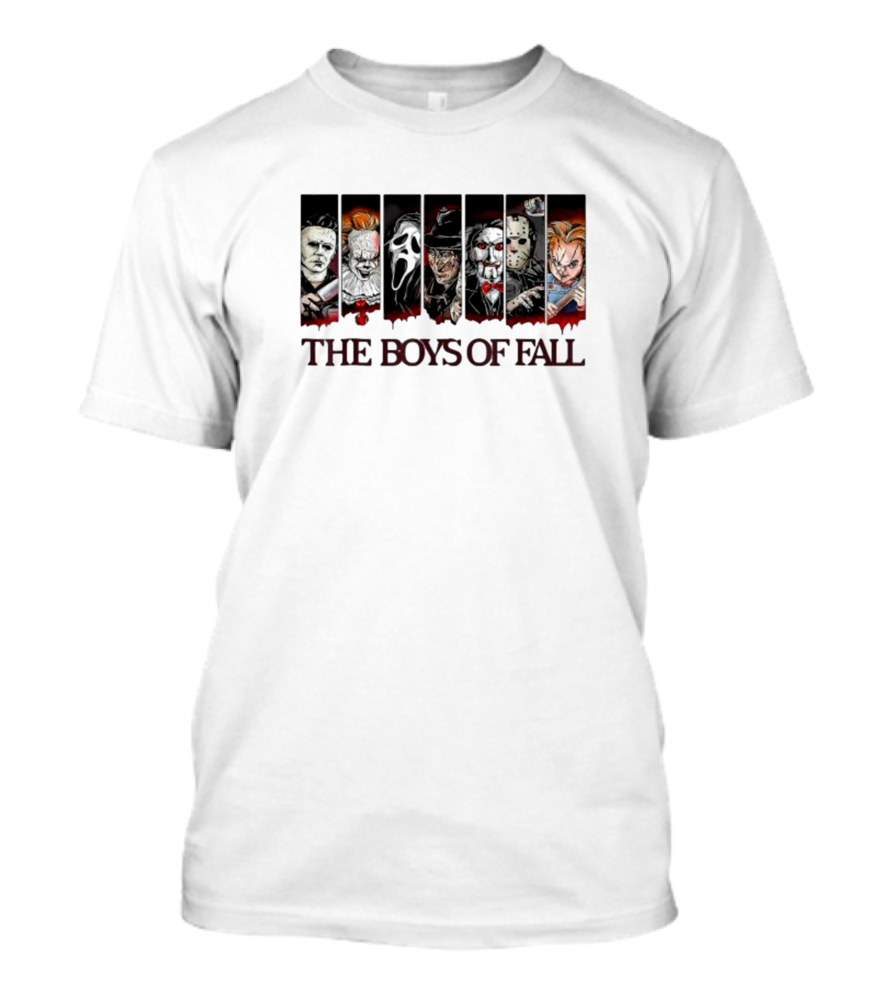 The Boys Of Fall Horror Icons Vintage Halloween Scary Movie Autumn T-Shirt