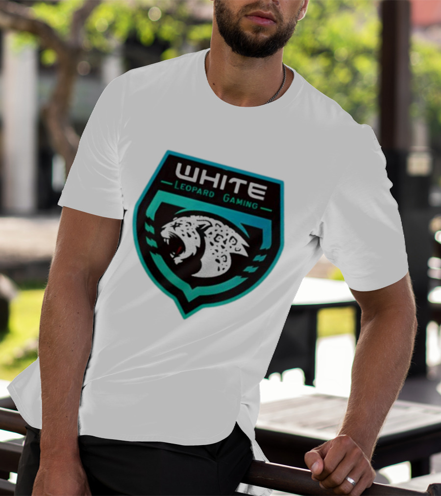 Soardogg Apparel White Leopard Gaming Emblem T-Shirt