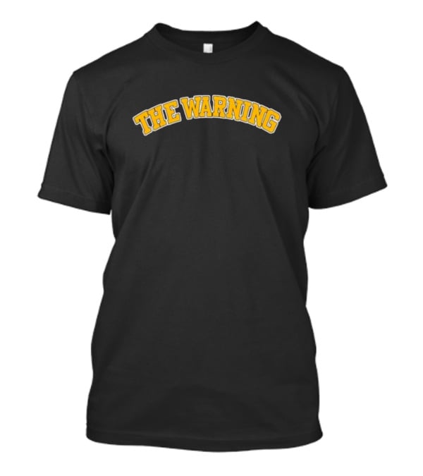 The Warning Yellow Varsity Arched Text T-Shirt