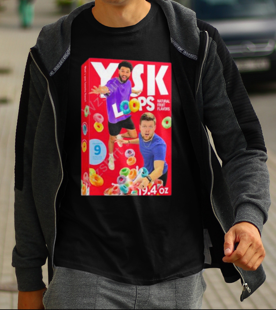 Ysk Loops Cereal Box You Should Know Podcast Natural Fruit Flavors T-Shirt