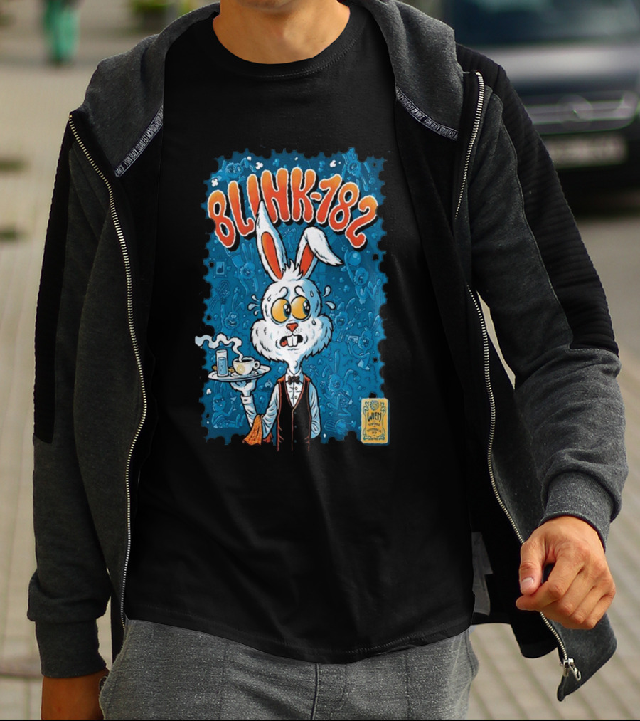 Blink-182 Vienna Wavy-Labyrinth Rabbit Waiter T-Shirt