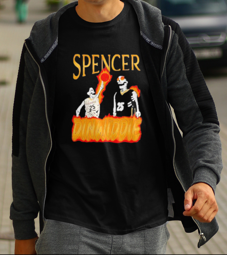 Spencer Dinwiddie Richmond 25 Basketball Flames T-Shirt