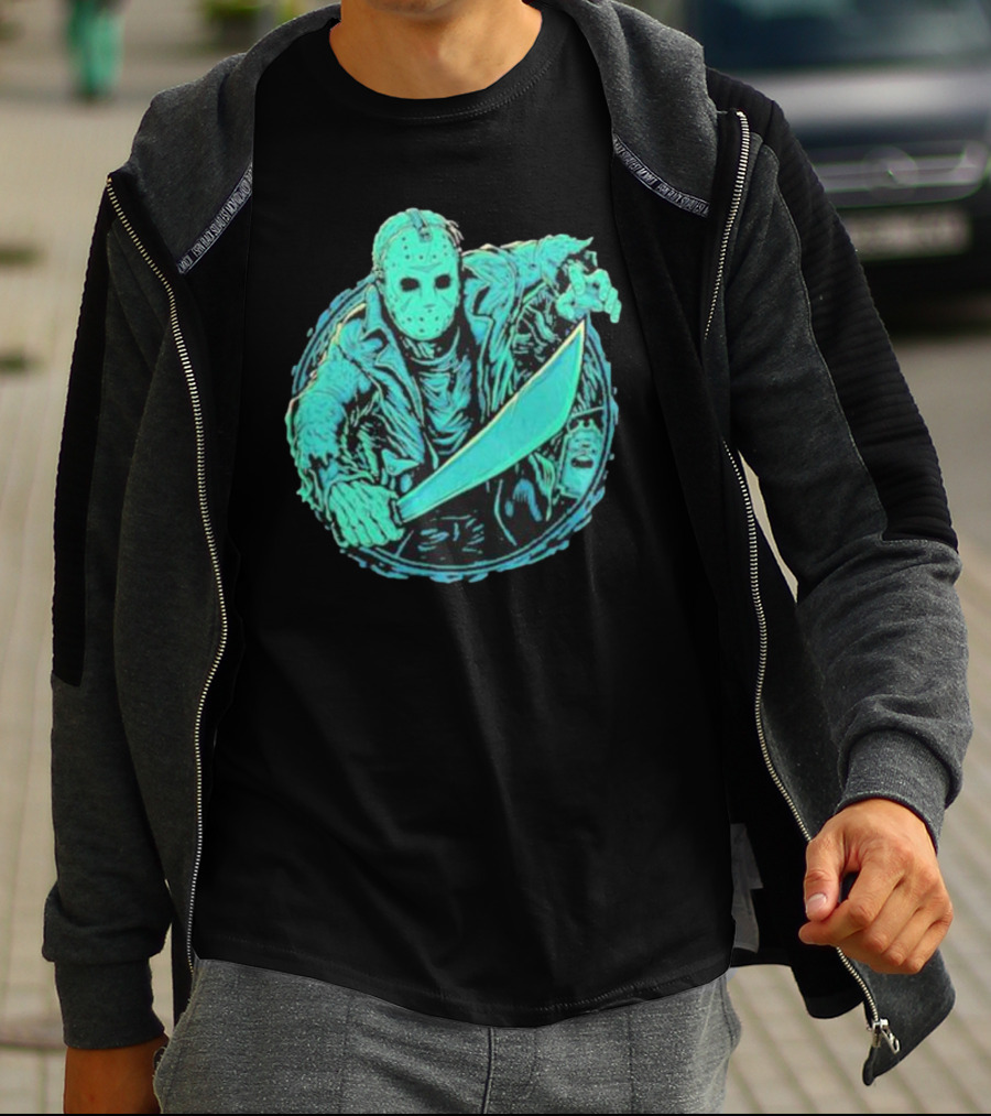 Crystal Lake Slasher Jason Masked Machete Horror T-Shirt