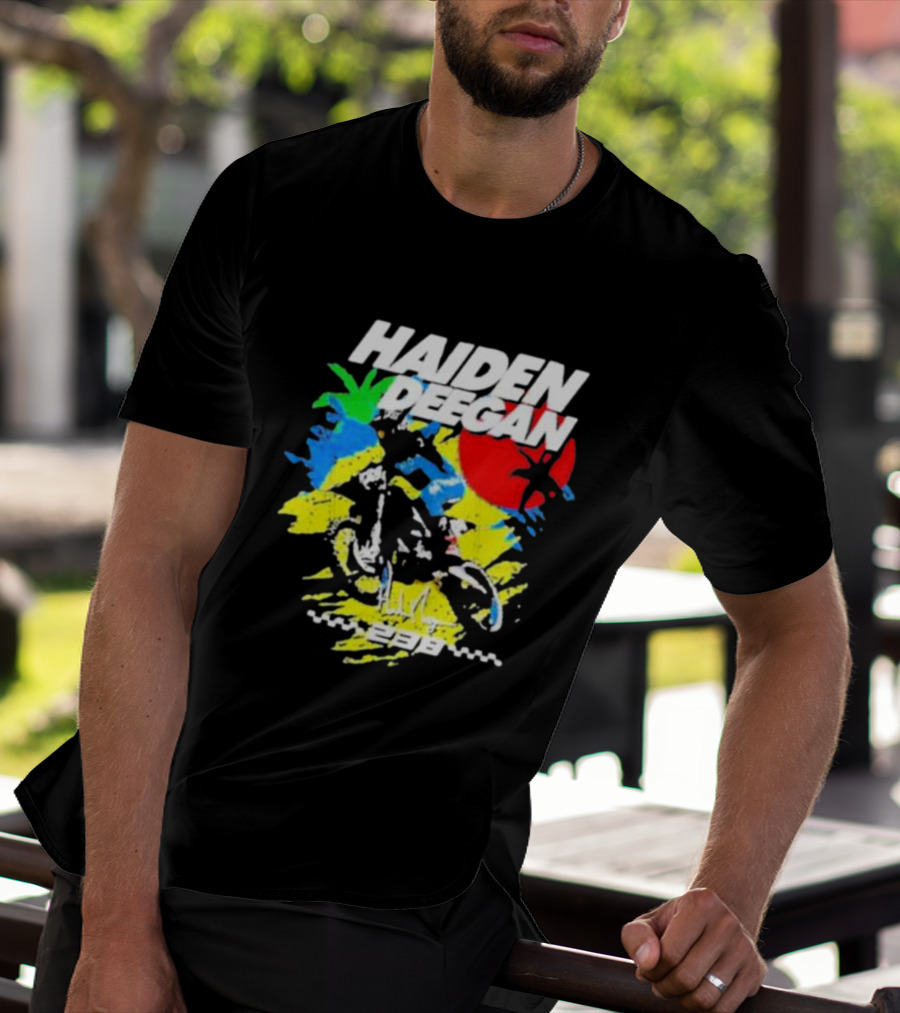 Haiden Deegan 38 Colorful Motocross Art With Sun And Palm Elements T-Shirt