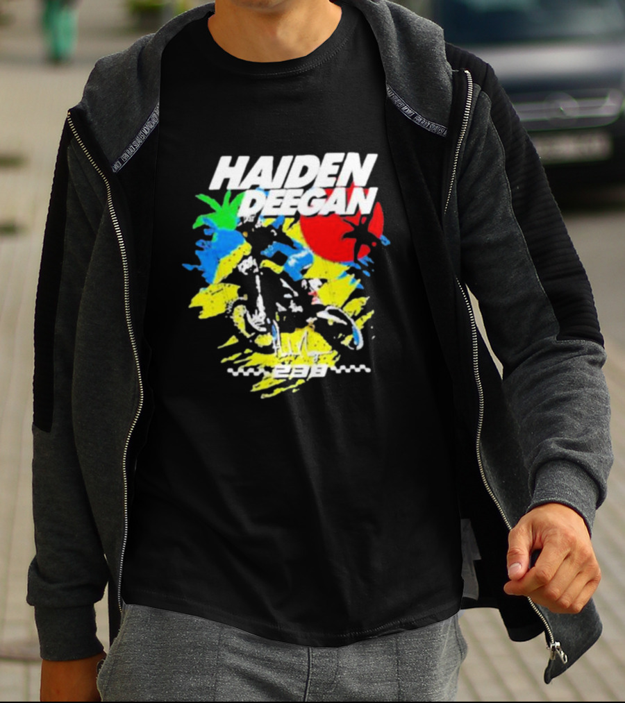 Haiden Deegan 38 Colorful Motocross Art With Sun And Palm Elements T-Shirt