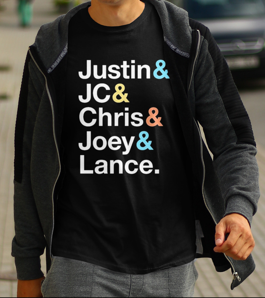 Justin And JC And Chris And Joey And Lance Contemporary Ampersand Typography T-Shirt