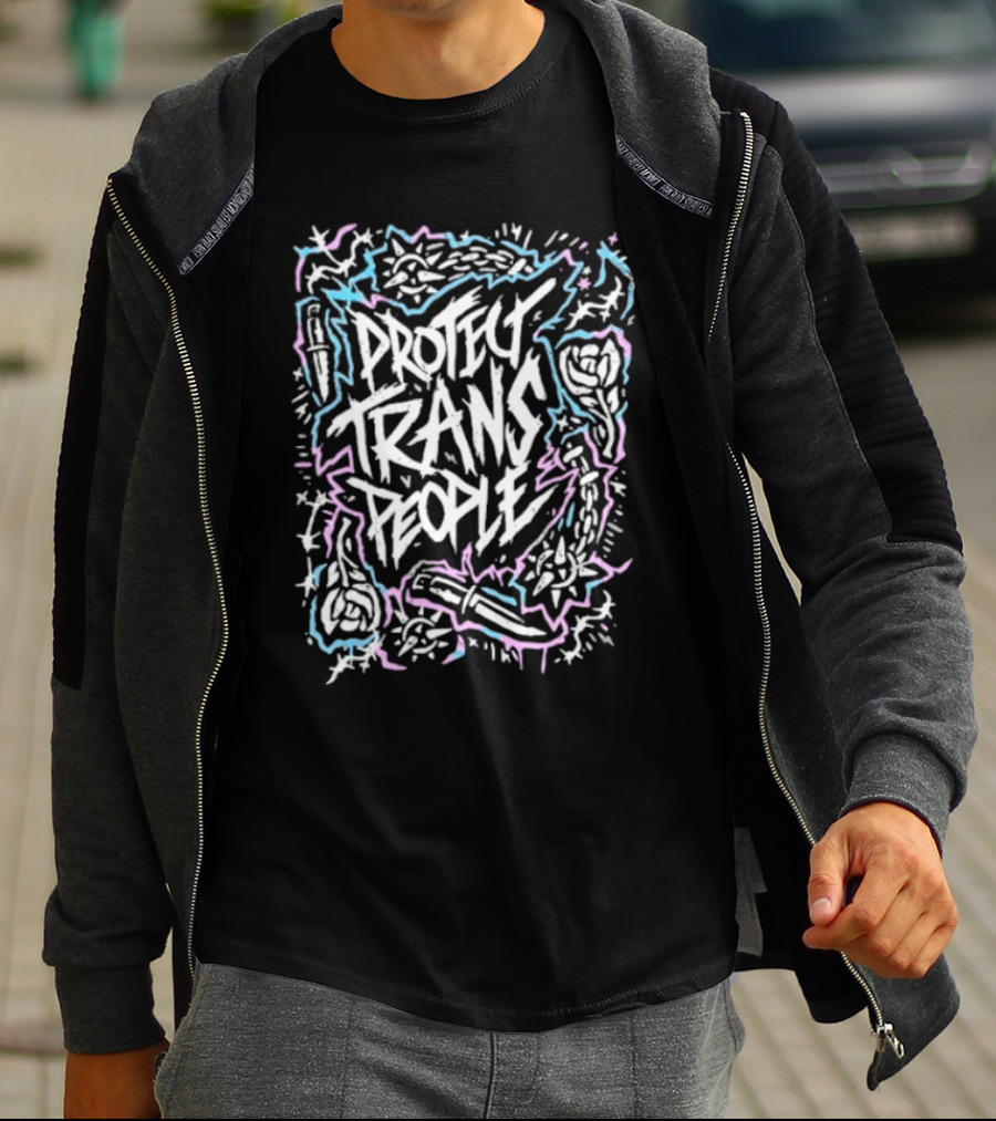 Protect Trans People Knife And Rose T-Shirt