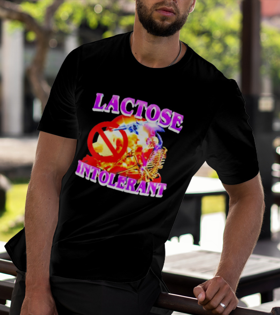 Lactose Intolerant Explosion Skeleton No T-Shirt