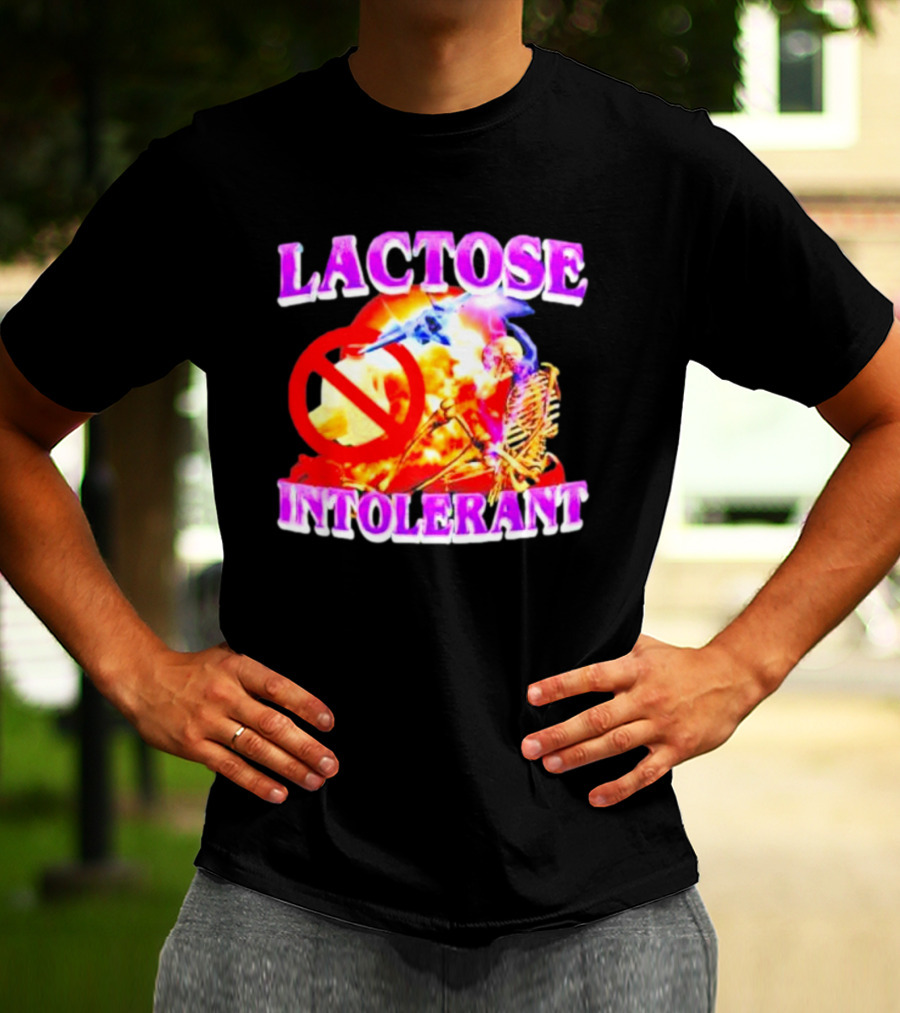 Lactose Intolerant Explosion Skeleton No T-Shirt