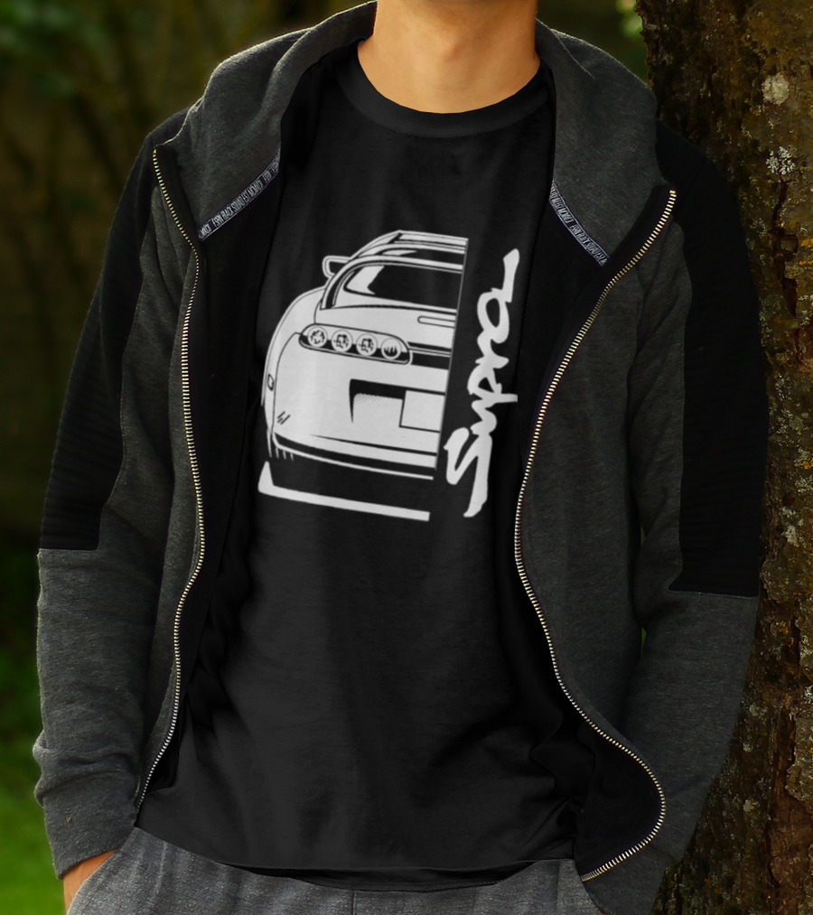 Toyota Supra Mk4 JDM Rear View Supra Text T-Shirt