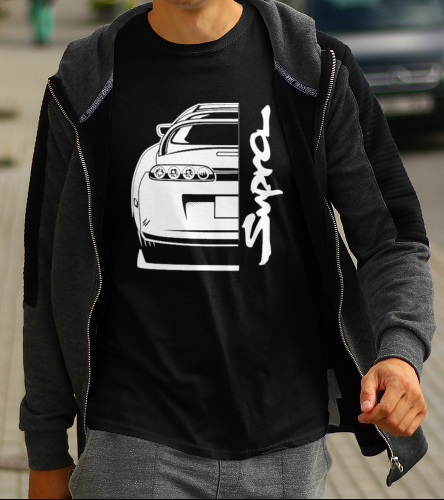 Toyota Supra Mk4 JDM Rear View Supra Text T-Shirt