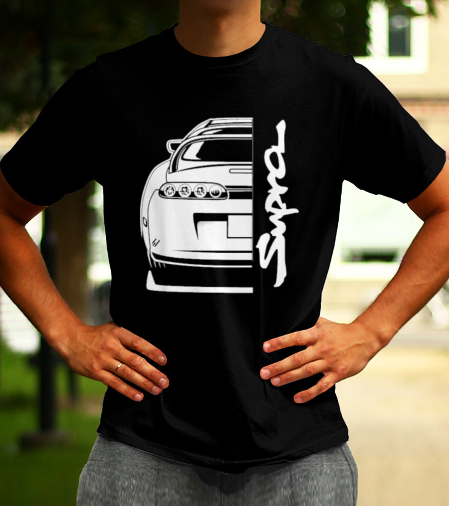 Toyota Supra Mk4 JDM Rear View Supra Text T-Shirt