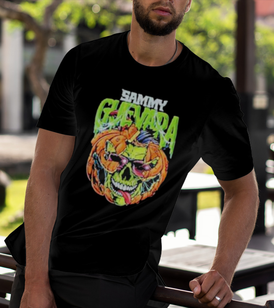 Sammy Guevara Goosebumps Halloween Pumpkin Skull T-Shirt