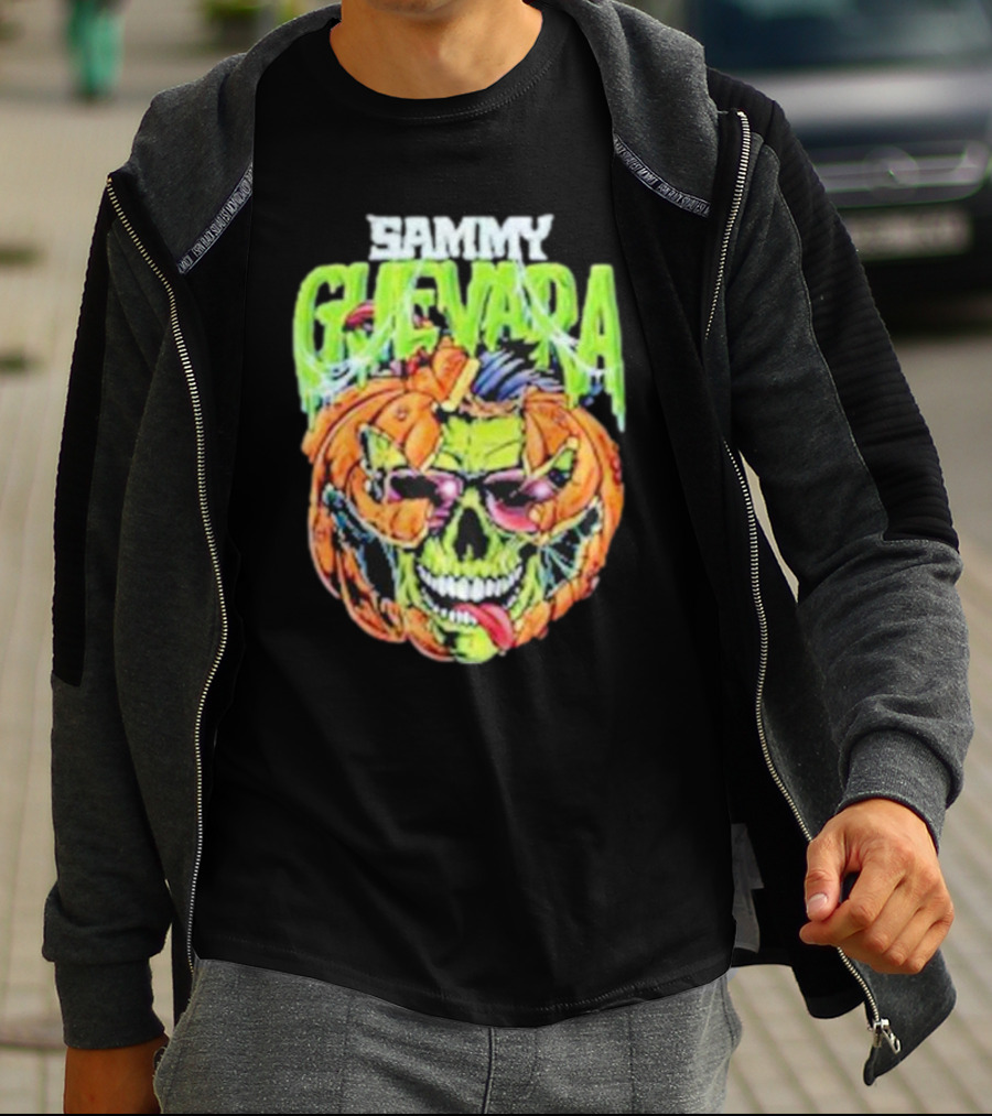 Sammy Guevara Goosebumps Halloween Pumpkin Skull T-Shirt