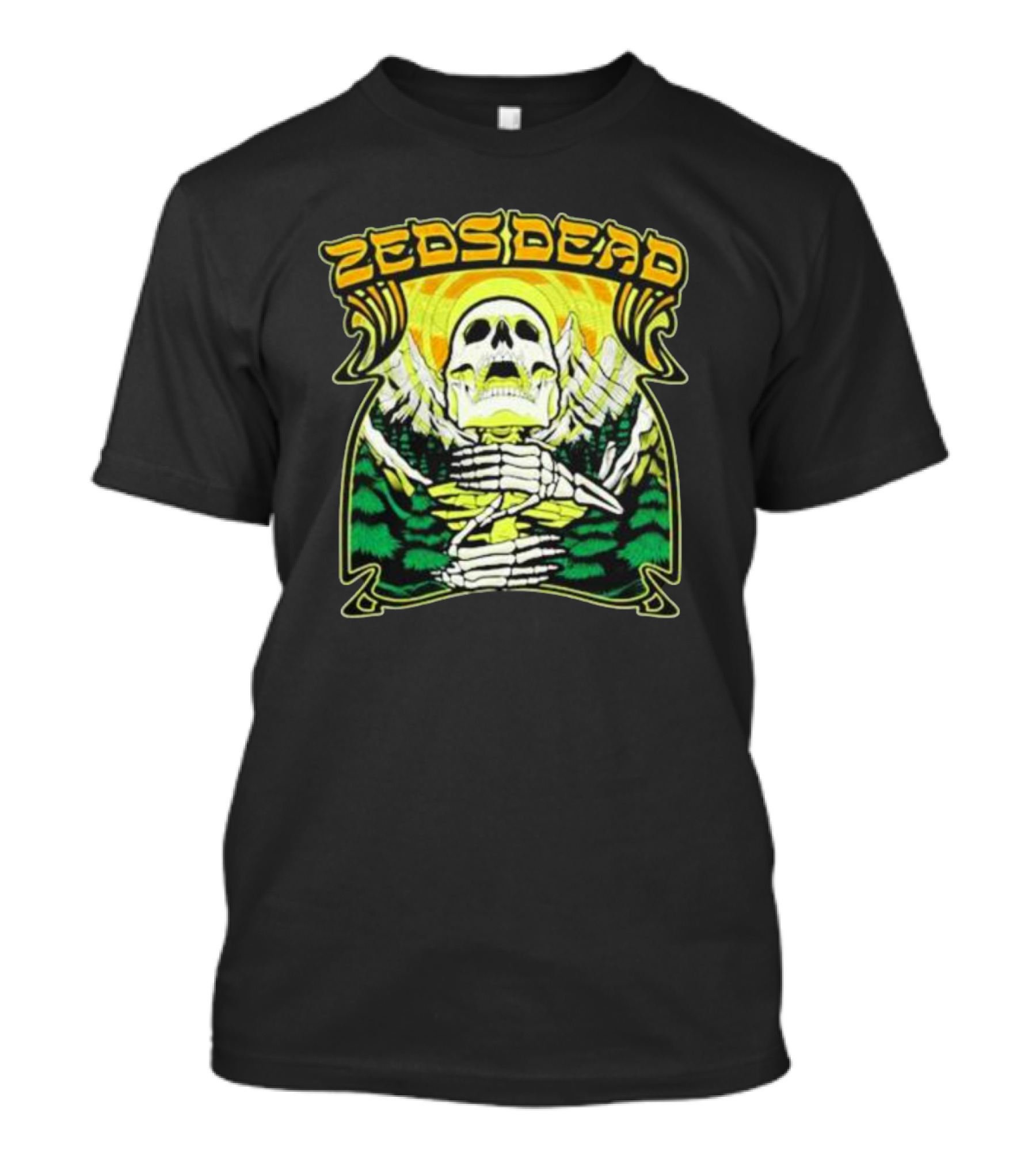 Zeds Dead Skull Rizing With Mountain And Sunset T-Shirt
