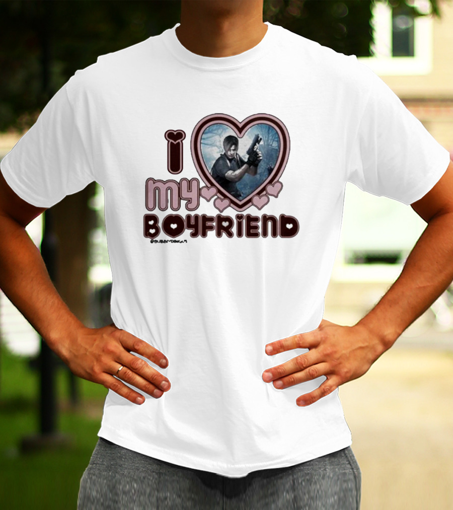 I Love My Boyfriend Leon Kennedy Heart T-Shirt