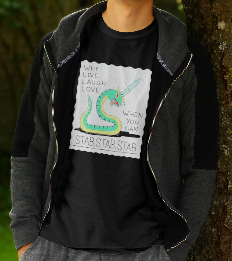 Why Live Laugh Love When You Can Stab Stab Stab Snake With Sword T-Shirt