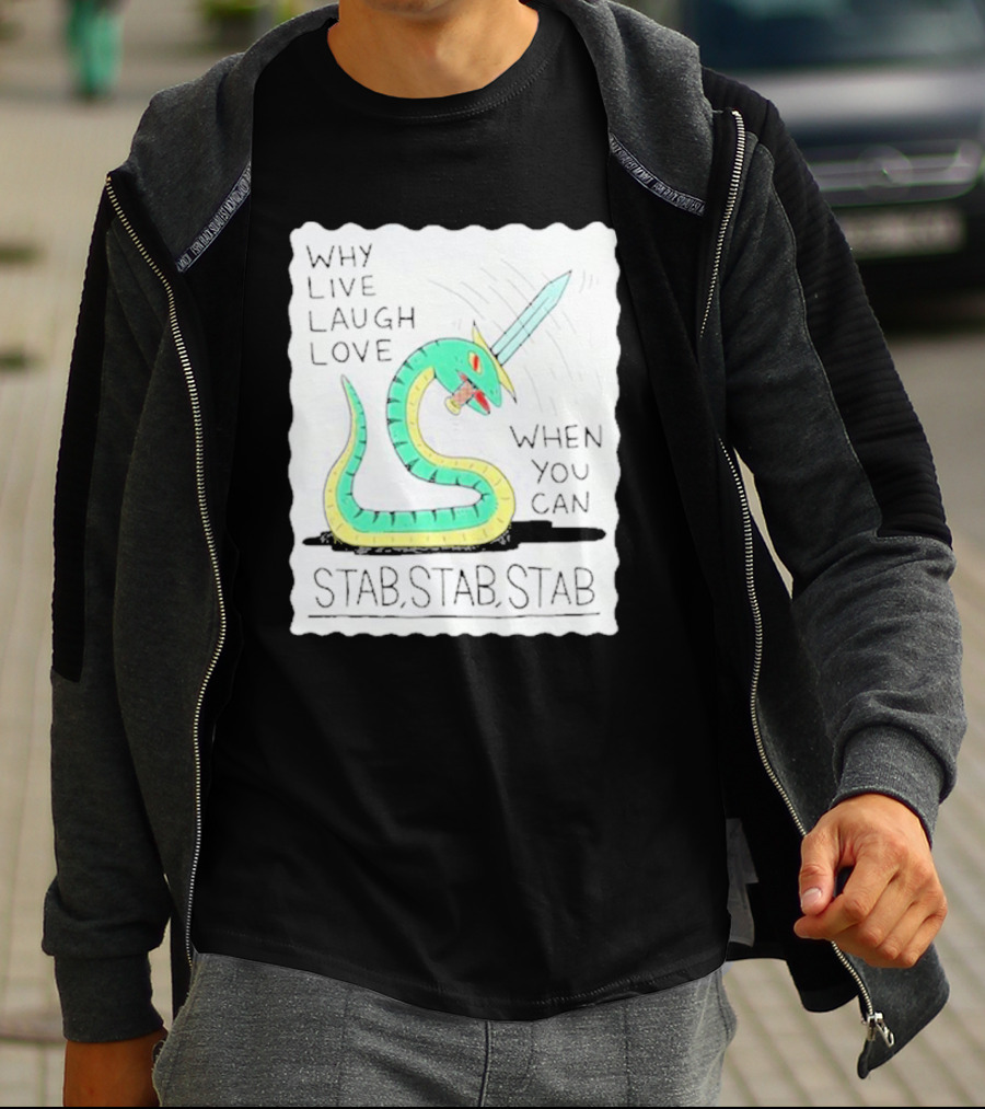 Why Live Laugh Love When You Can Stab Stab Stab Snake With Sword T-Shirt
