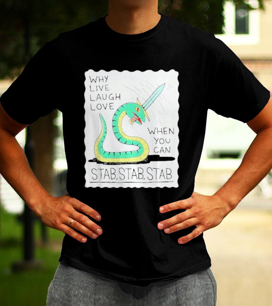 Why Live Laugh Love When You Can Stab Stab Stab Snake With Sword T-Shirt