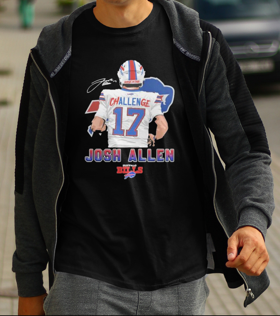 Josh Allen Challenge 17 Buffalo Bills Rise 17th T-Shirt