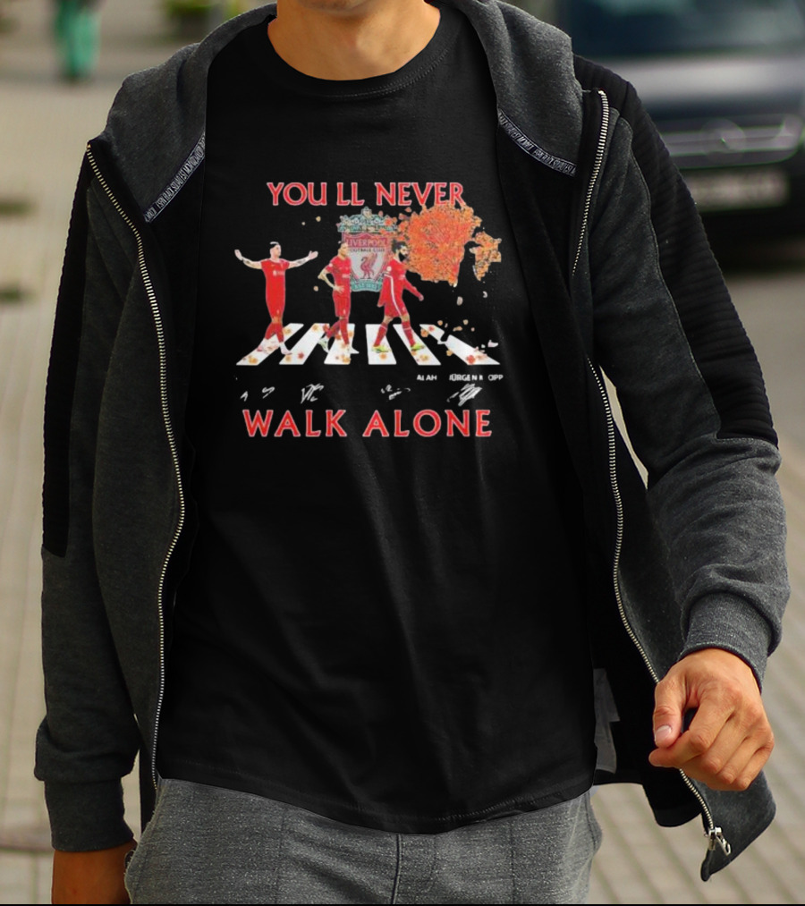 Liverpool FC You'll Never Walk Alone Abbey Road Jurgen Klopp T-Shirt