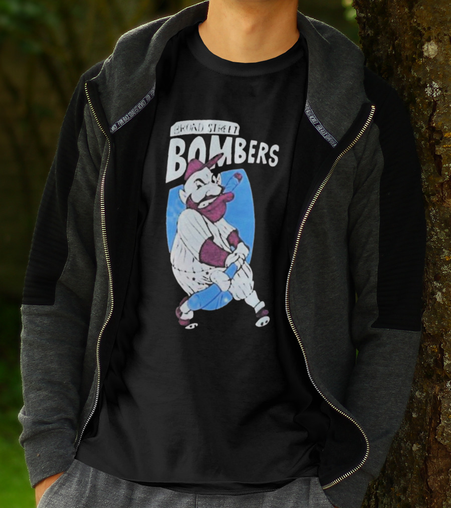 Broad Street Bombers Cartoon Baseball Character T-Shirt