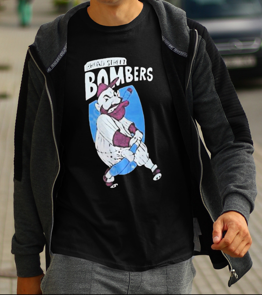 Broad Street Bombers Cartoon Baseball Character T-Shirt