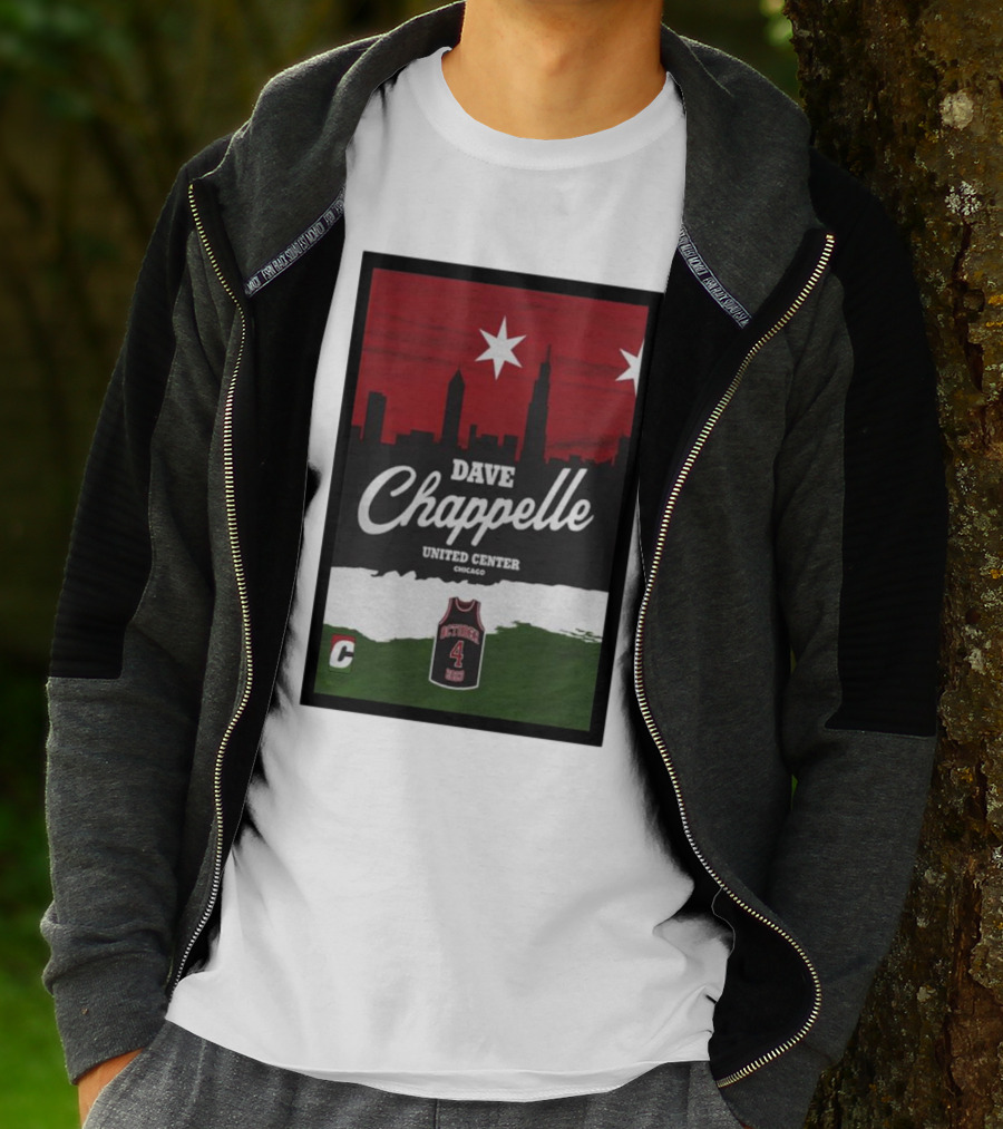 Dave Chappelle United Center Chicago October 4 Basketball Skyline T-Shirt