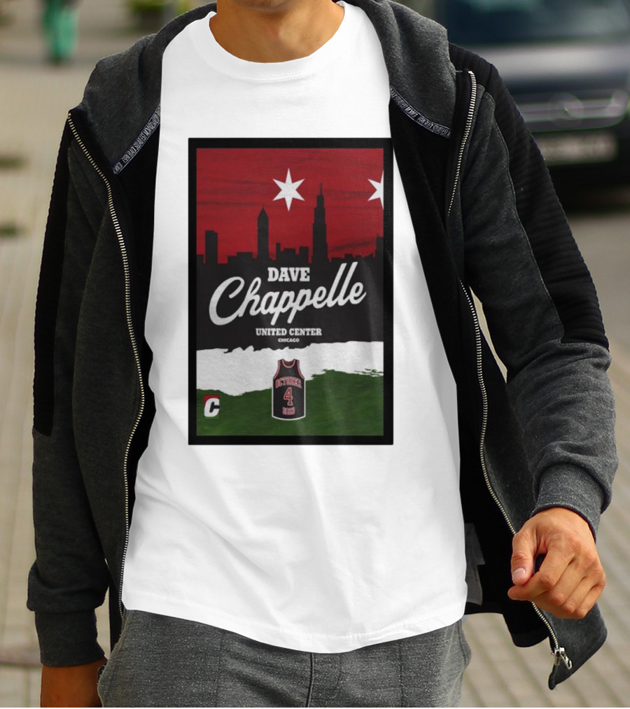 Dave Chappelle United Center Chicago October 4 Basketball Skyline T-Shirt