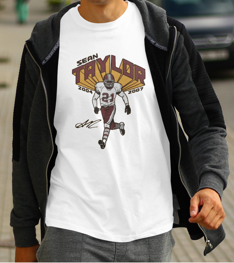 Sean Taylor 2004-2007 Washington 21 Signature T-Shirt