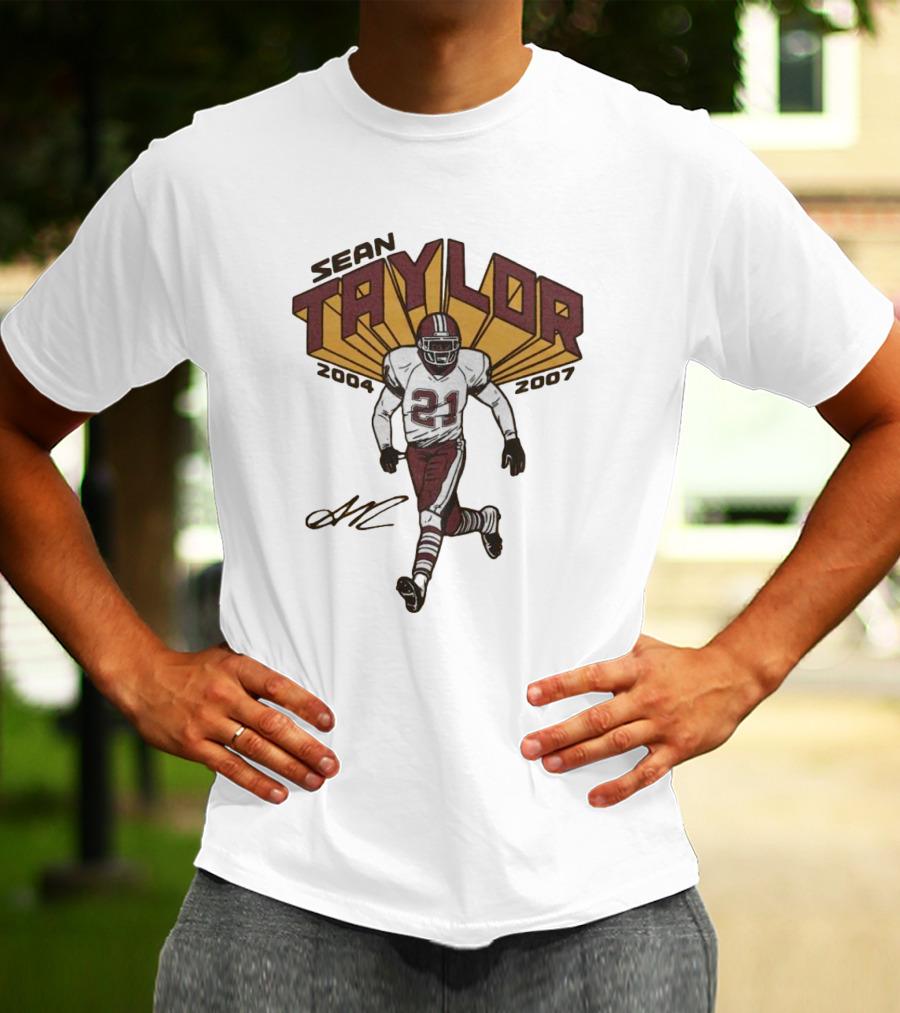 Sean Taylor 2004-2007 Washington 21 Signature T-Shirt