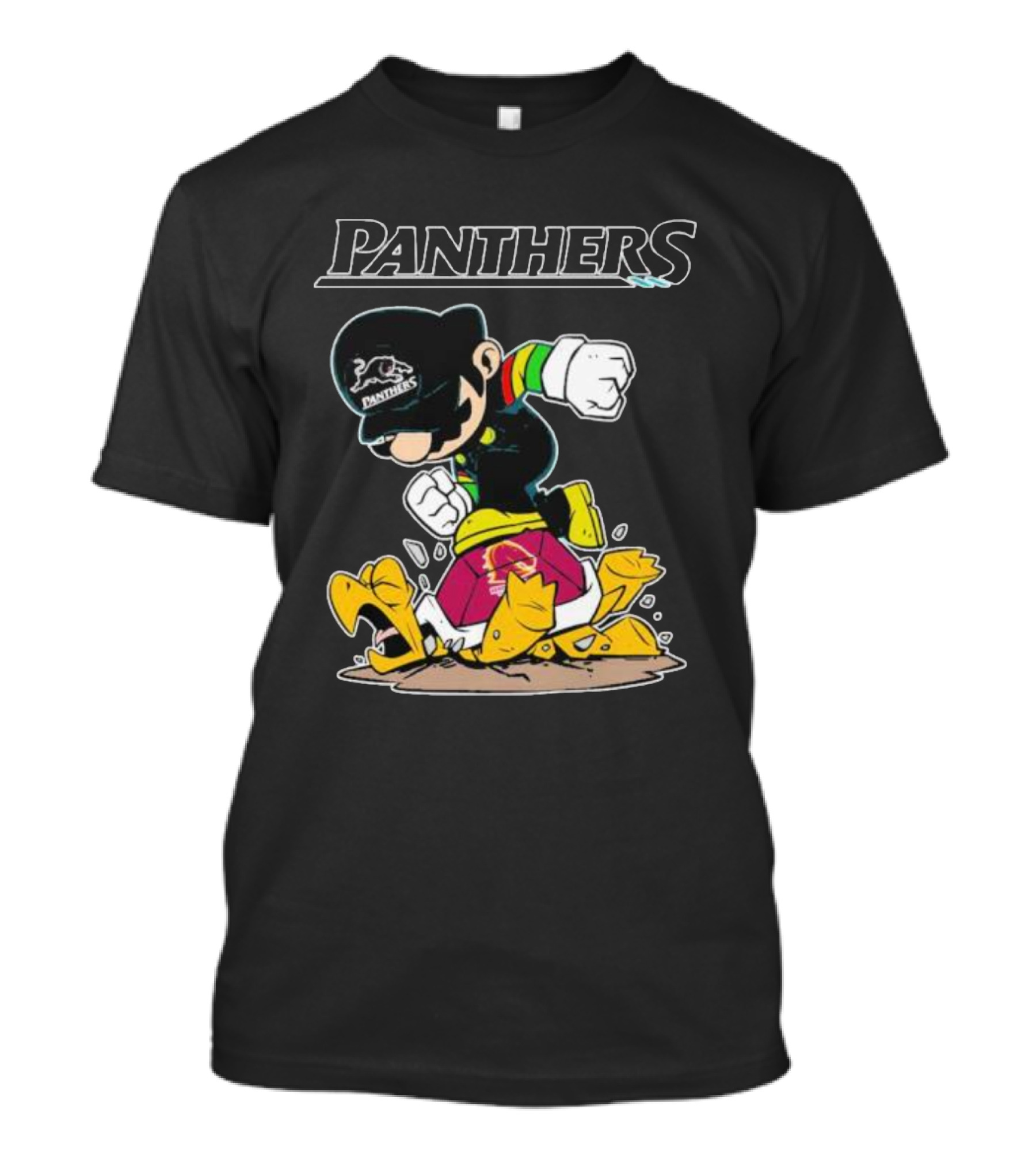Panthers Mario Crushing Broncos Turtle Mashup T-Shirt