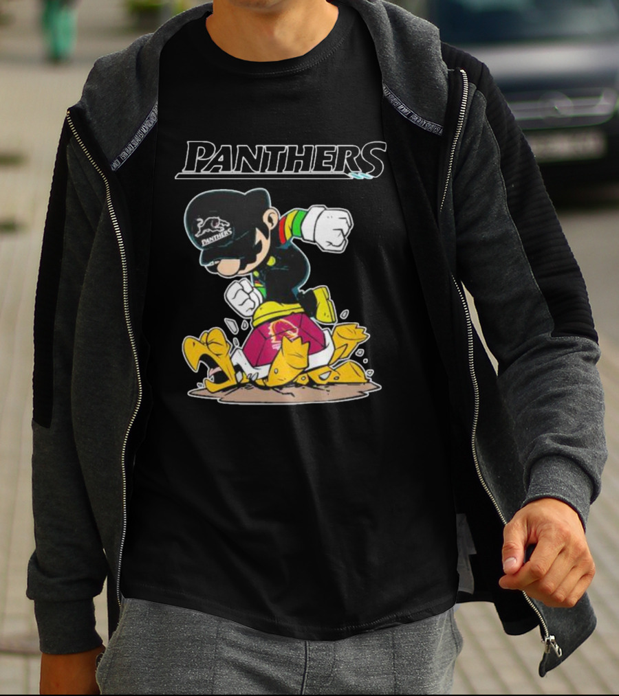 Panthers Mario Crushing Broncos Turtle Mashup T-Shirt