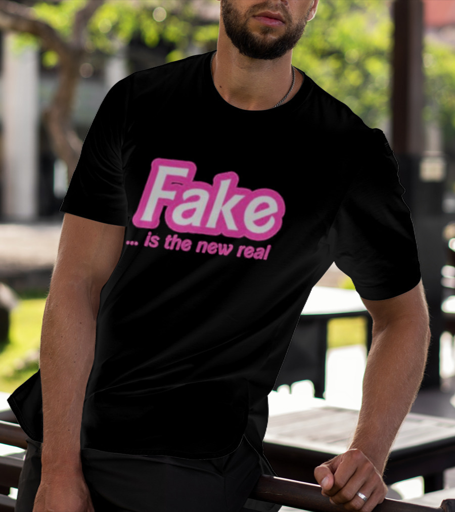 Beabimbo Fake Is The New Real Pink T-Shirt