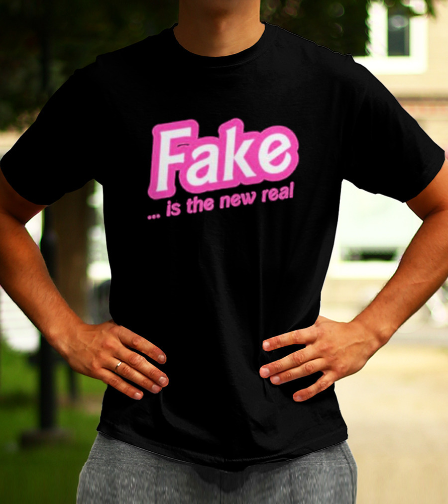 Beabimbo Fake Is The New Real Pink T-Shirt