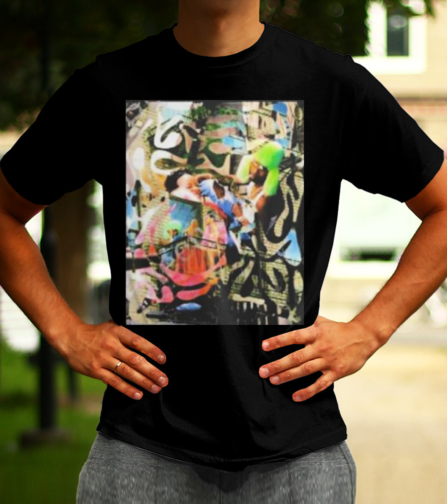 Riri And Rocky Ian Woods Merch Colorful Abstract Collage T-Shirt