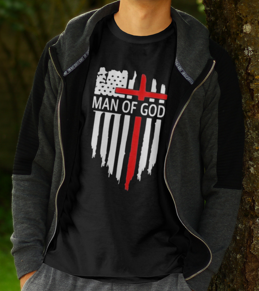 Man Of God American Flag Cross T-Shirt