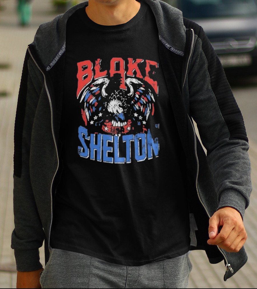 Blake Shelton USA Patriotic Black Eagle T-Shirt
