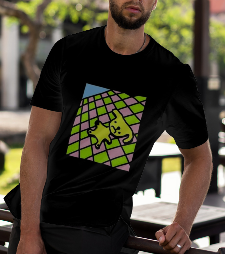 There's A Doggy On The Roof Checkerboard Zoe Bread T-Shirt