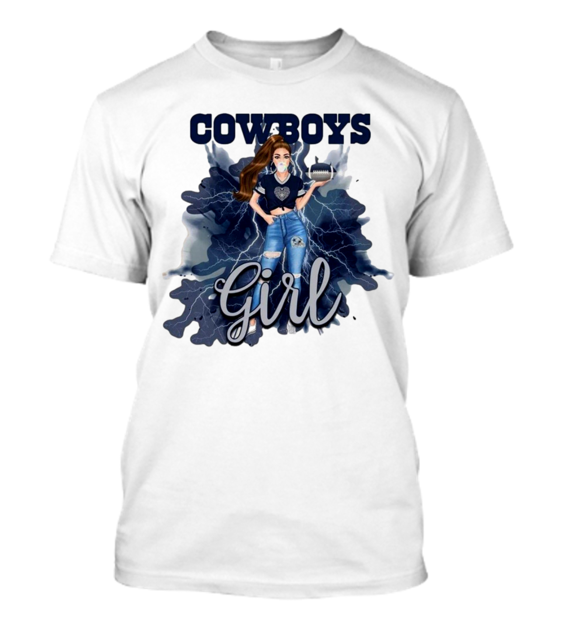 Cowboys Girl Unique Womens Dallas Cowboys Football Fan Fashion T-Shirt