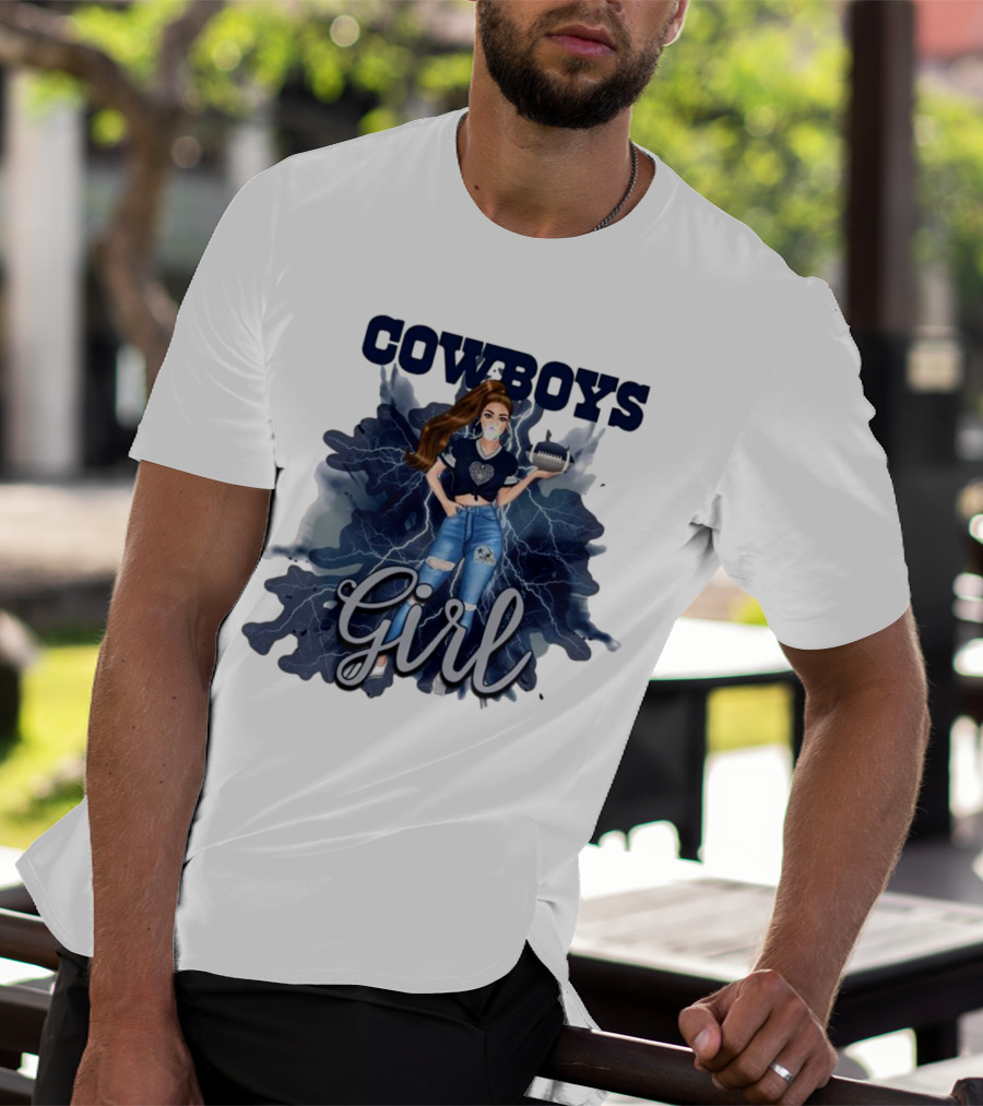 Cowboys Girl Unique Womens Dallas Cowboys Football Fan Fashion T-Shirt