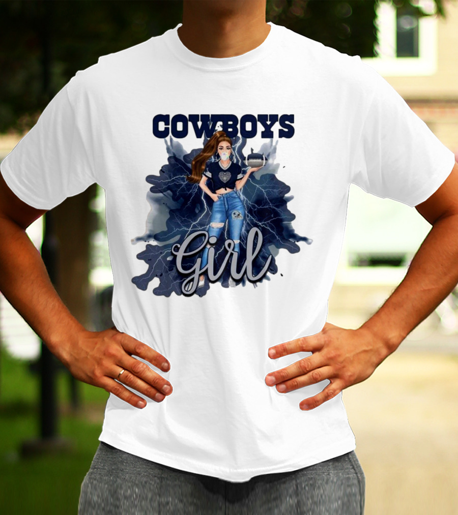 Cowboys Girl Unique Womens Dallas Cowboys Football Fan Fashion T-Shirt