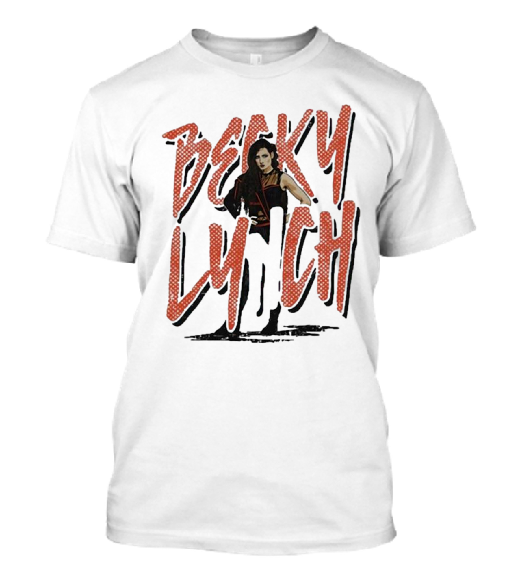 Becky Lynch Heather Gray Name Rough Text With Image T-Shirt