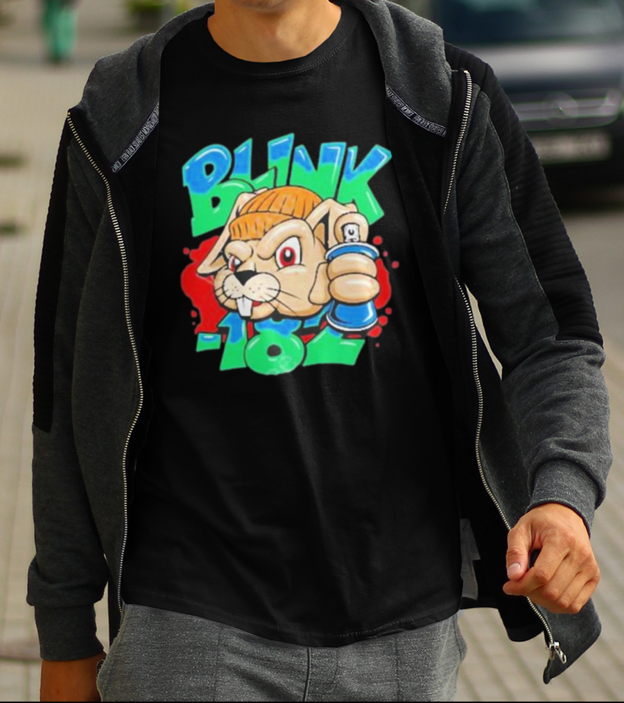Blink-182 Senpapi Gabshiba Graffiti-Style Cartoon With Spray Can T-Shirt