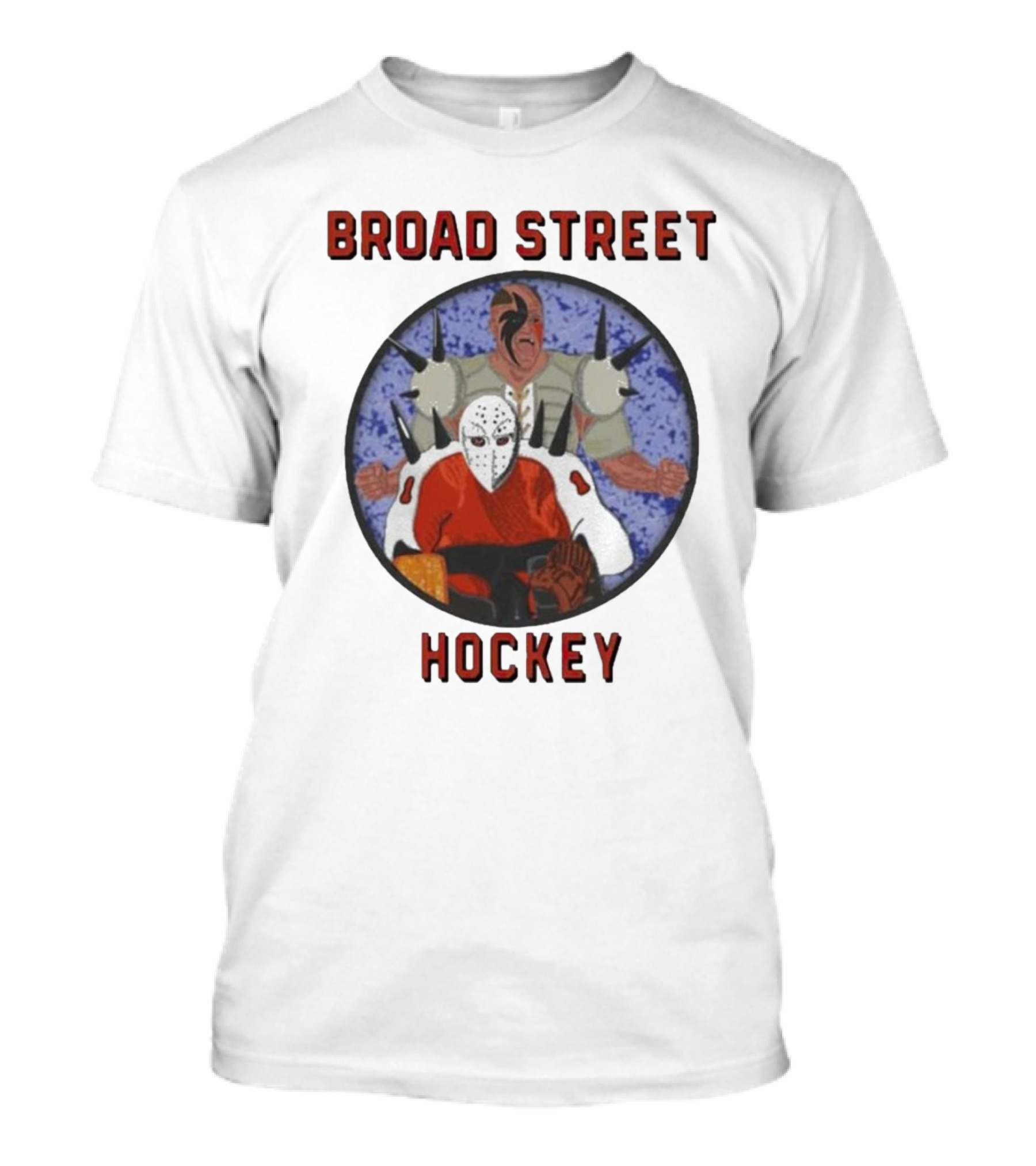 Broad Street Hockey Masked Player And Spiked Warrior T-Shirt