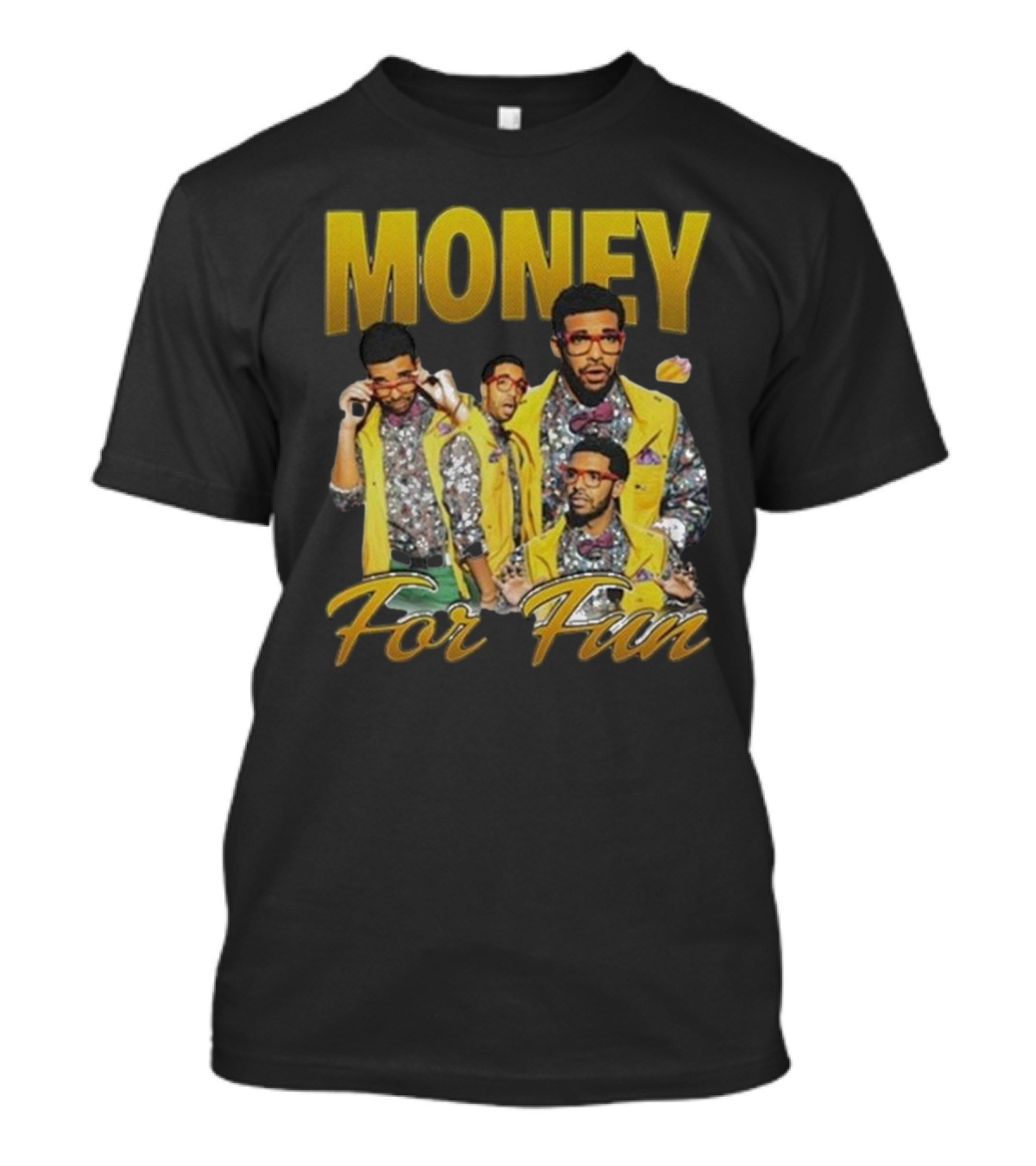 Money For Fun Drake Collage T-Shirt